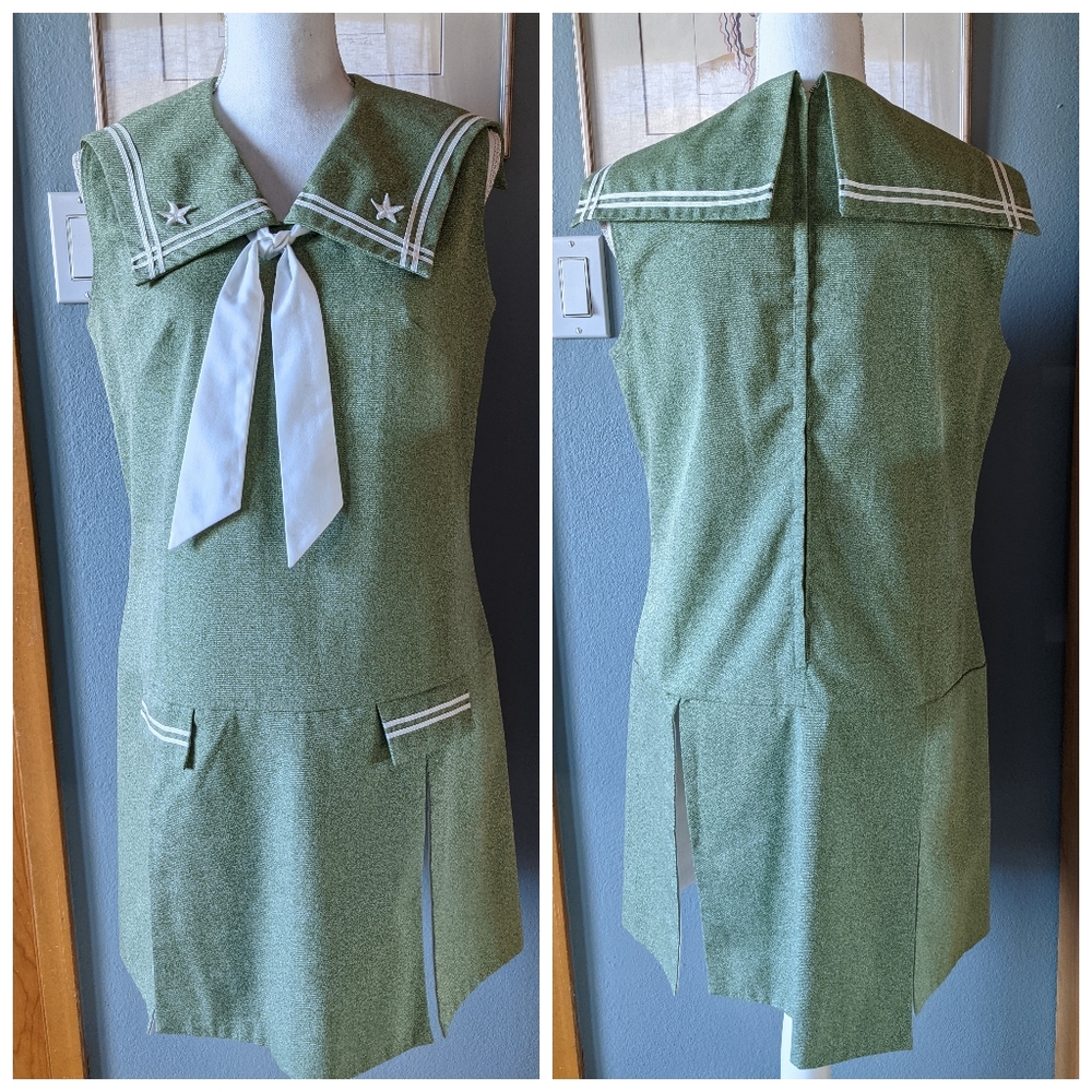 Vintage 1980s Montgomery Ward Sailor Shift Dress ⚓